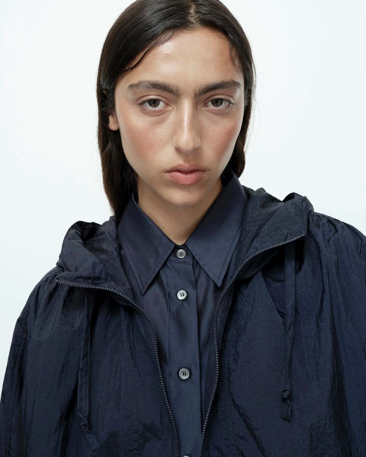 Mijeong Park Shirred Anorak - Navy - Image 6 of 8