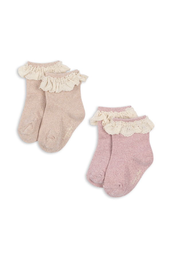 KIDS Konges Slojd 2 Pack Glitter Frill Socks