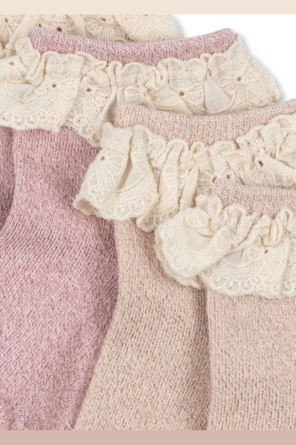 KIDS Konges Slojd 2 Pack Glitter Frill Socks