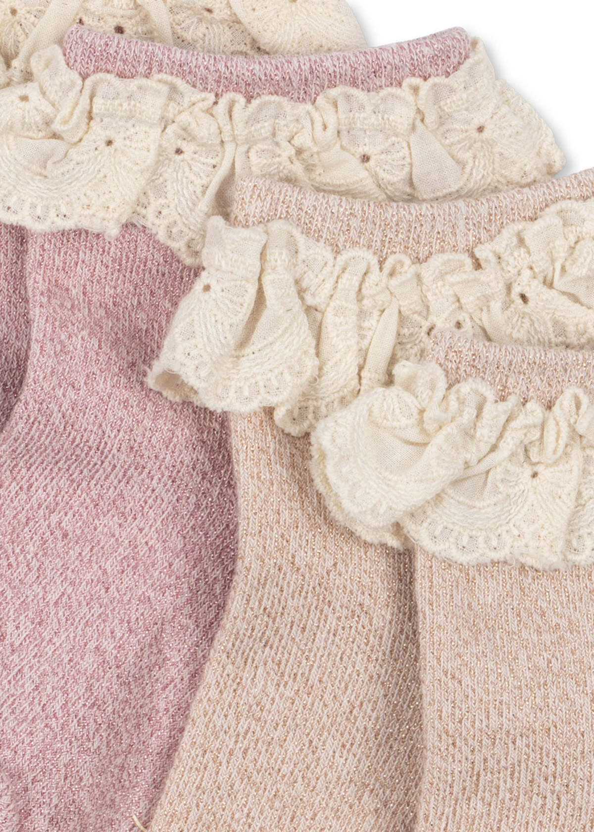 KIDS Konges Slojd 2 Pack Glitter Frill Socks - Image 2 of 2