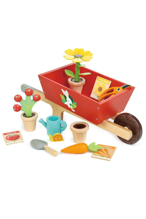 KIDS Tender Leaf Toys Garden Wheelbarrow Set