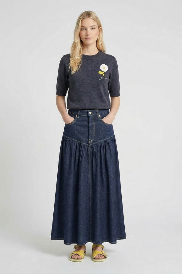 Ganni Crochet Appliqué Merino Tee