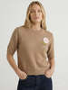 Ganni Crochet Appliqué Merino Tee - Thumbnail 1