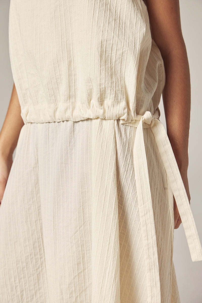 amente Waist Tie Midi Dress