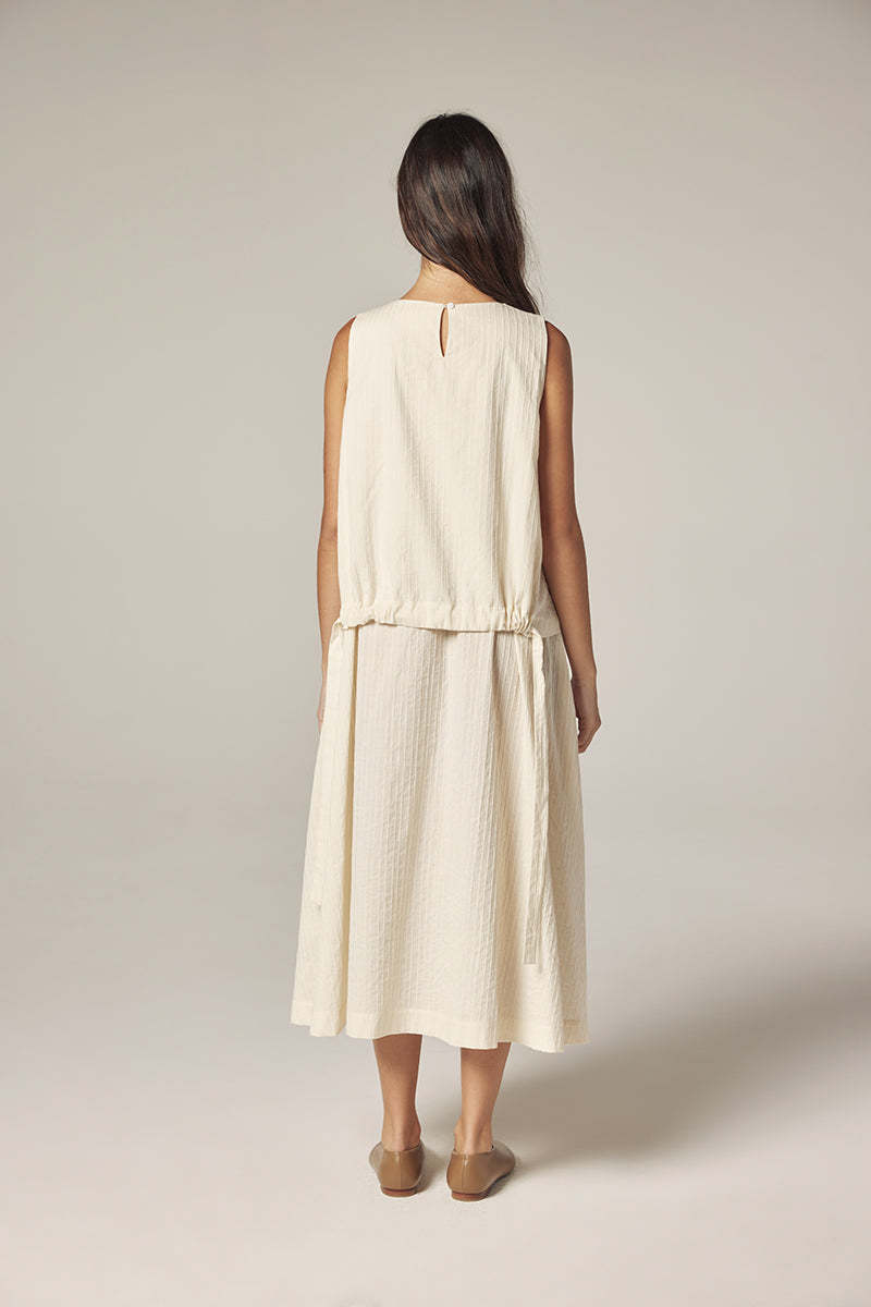 amente Waist Tie Midi Dress