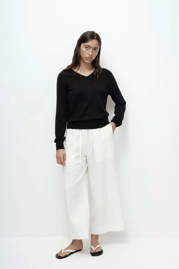 Mijeong Park Linen Blend Cropped Pants