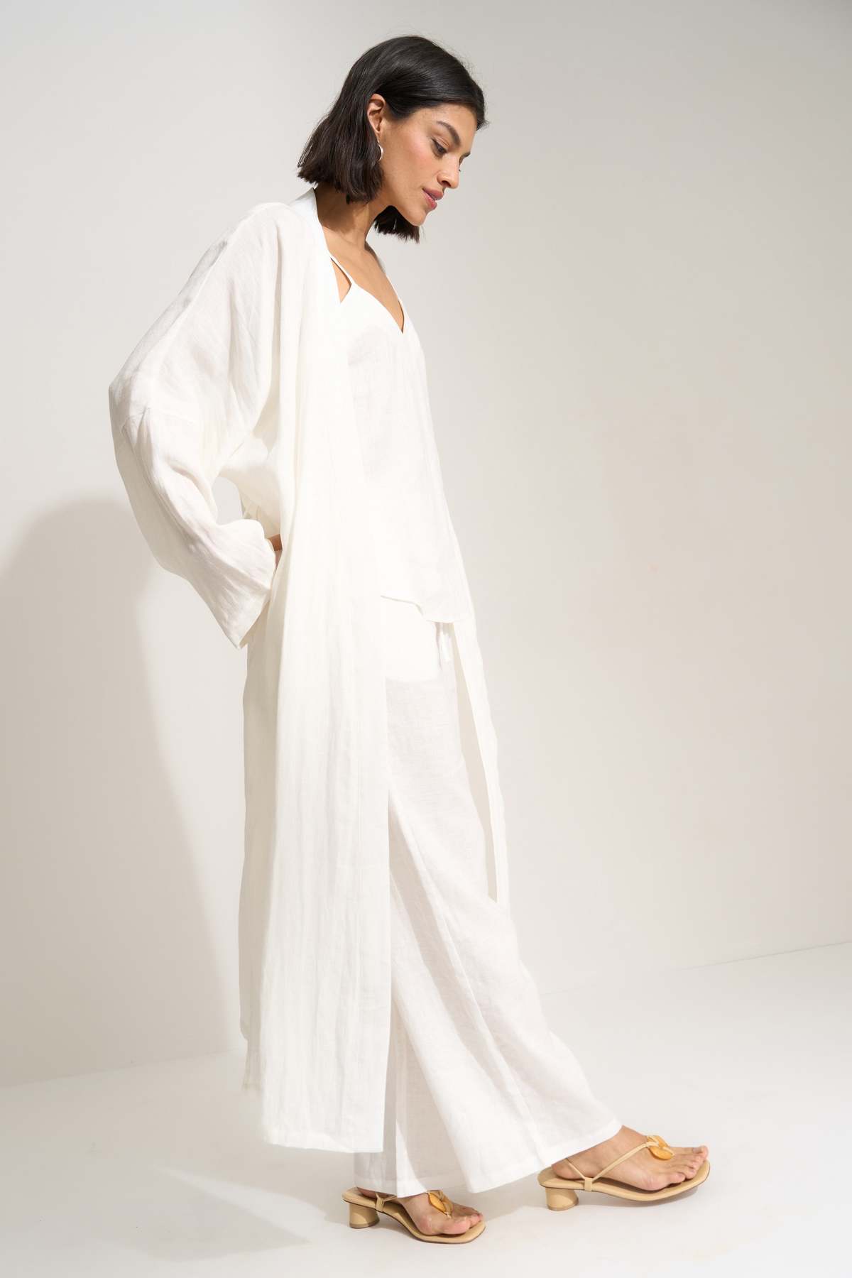 Be Idle The Linen Long Robe - Image 2 of 3