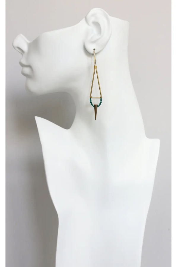 David Aubrey Green Onyx Spike Earrings