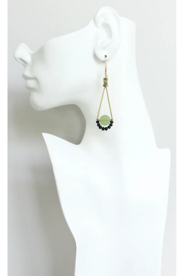 David Aubrey Olivine Glass Earrings