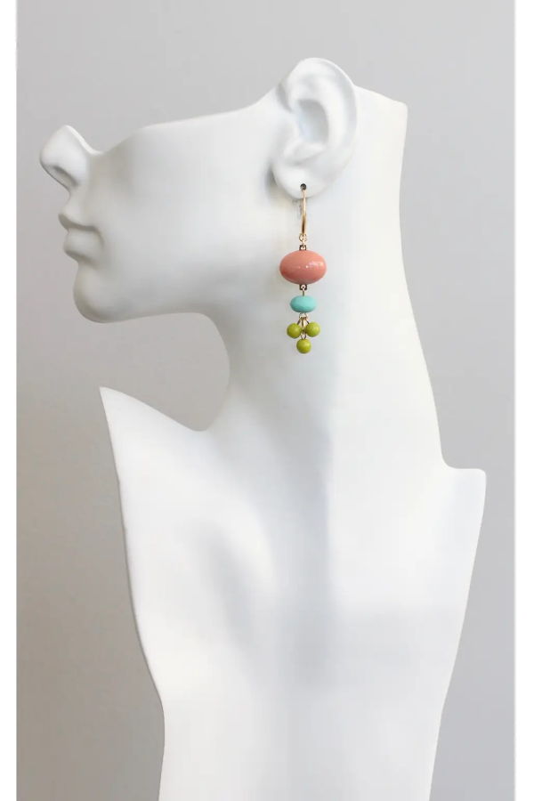 David Aubrey Vintage Glass Earrings - Coral