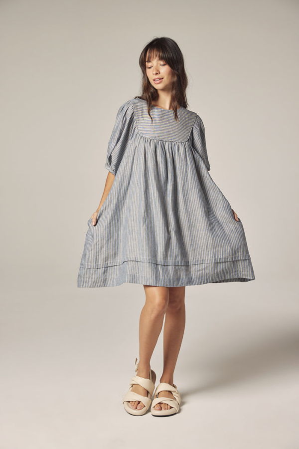 amente Yoke Stripe Dress