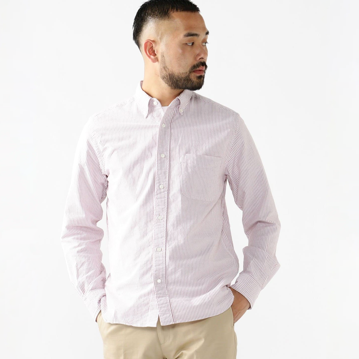 Beams Plus B.D. Oxford Candy Stripe Shirt - Image 2 of 2