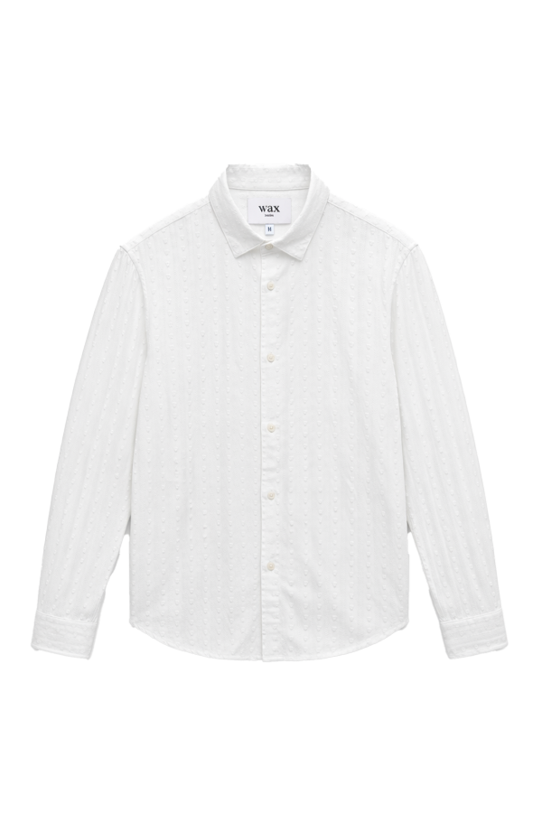 Wax London Dartford Dobby Stripe Organic Cotton Shirt