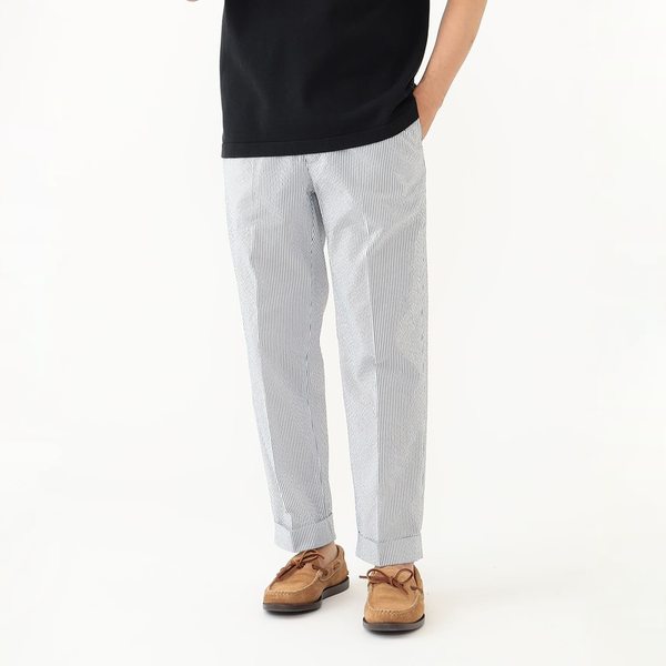 Beams Plus Ivy Trousers Ankle-Cut Coolmax Seersucker