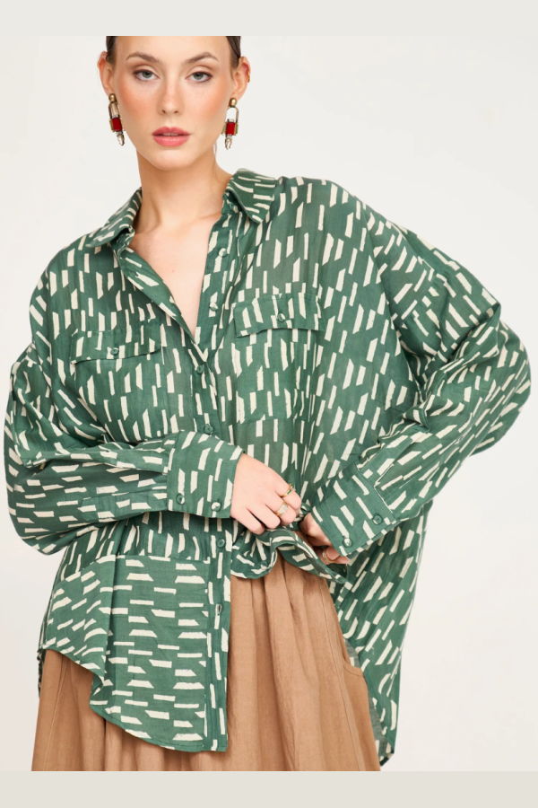 Mirth Kyoto Shirt - Verdure Rainfall