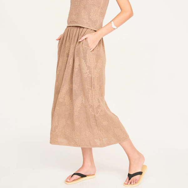 Mirth Verona Floral Knit Skirt - Biscuit Mirth Verona Floral Knit Skirt - Biscuit