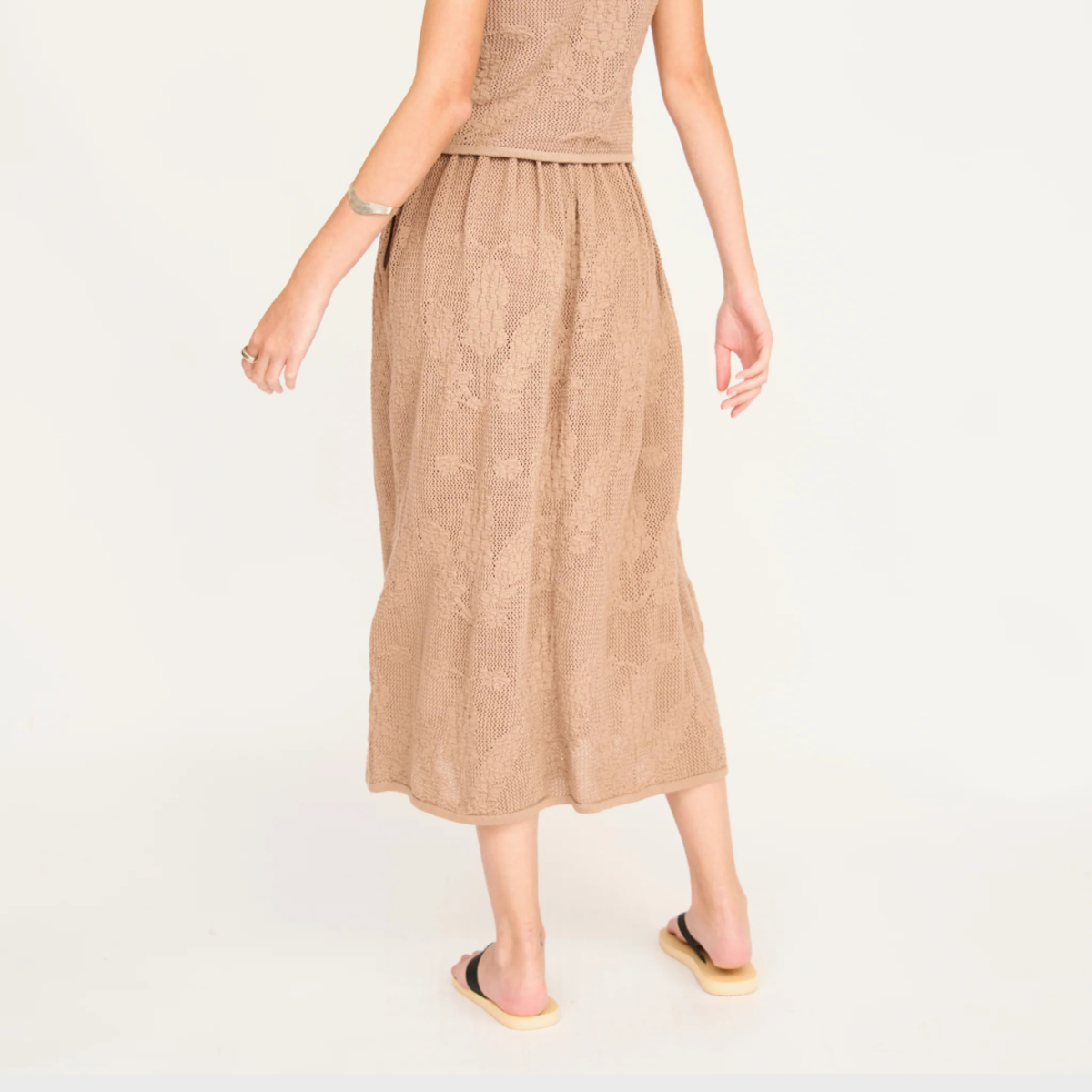 Mirth Verona Floral Knit Skirt - Biscuit - Image 3 of 5