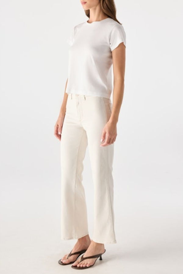 AMO Denim Robbie Kick Flare Jeans - Bone