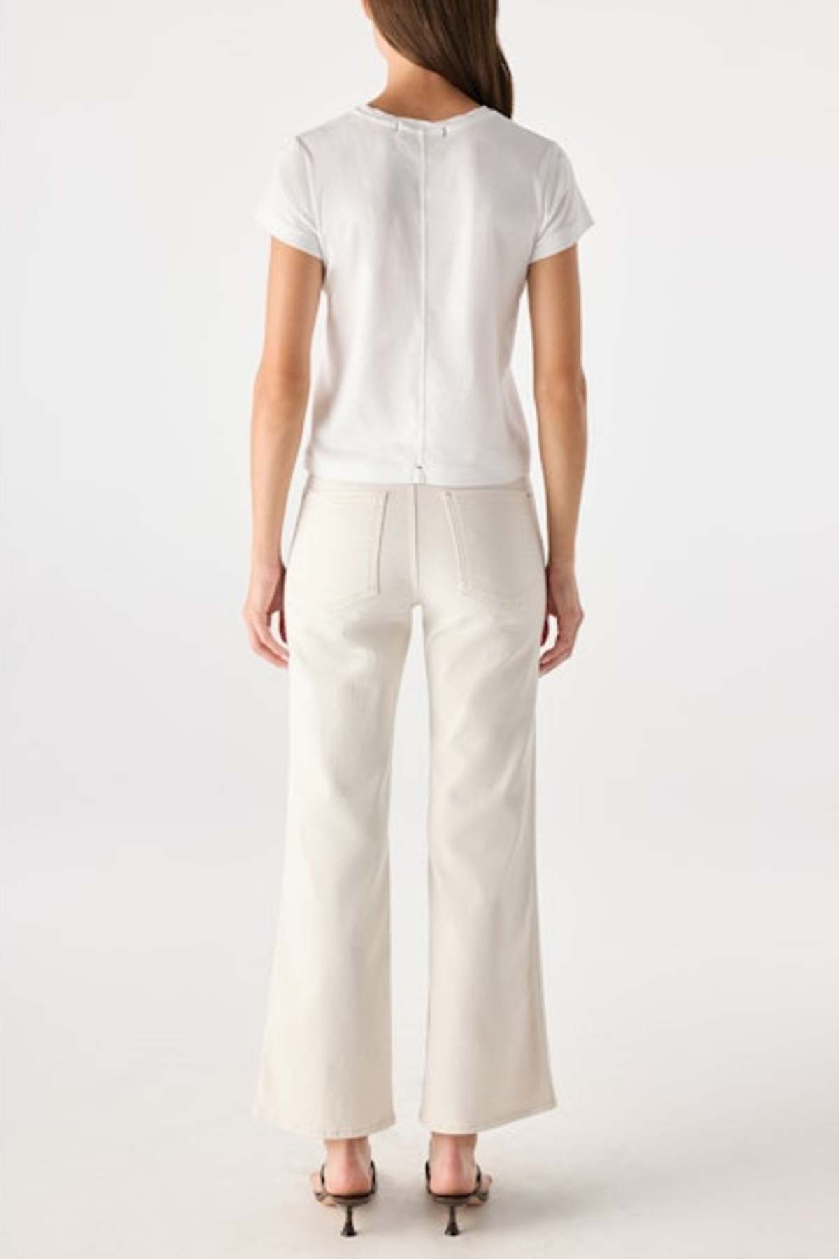 AMO Denim Robbie Kick Flare Jeans - Bone - Image 3 of 4