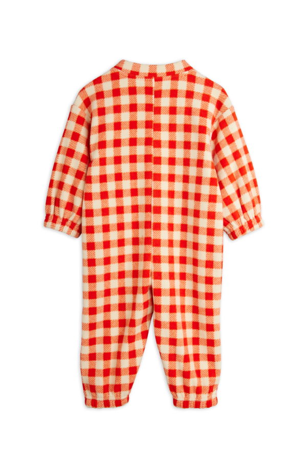 KIDS Mini Rodini Baby Gingham Fleece Playsuit