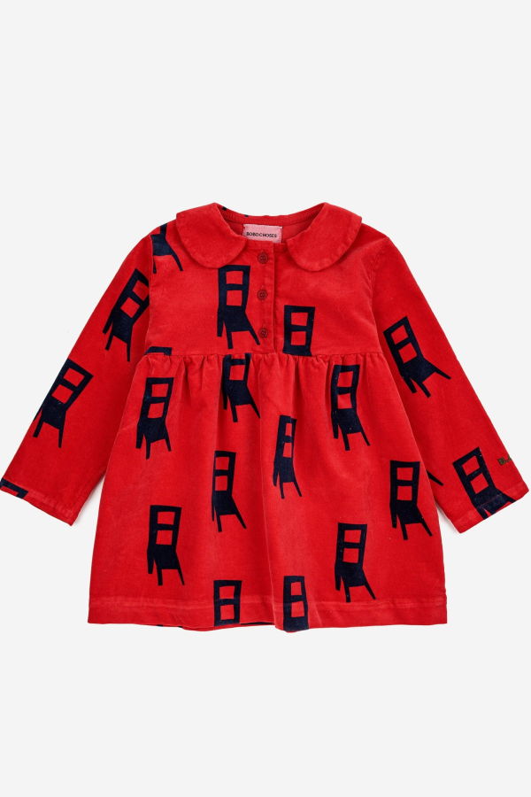 KIDS Bobo Choses Baby Have A Sit Velvet Dress