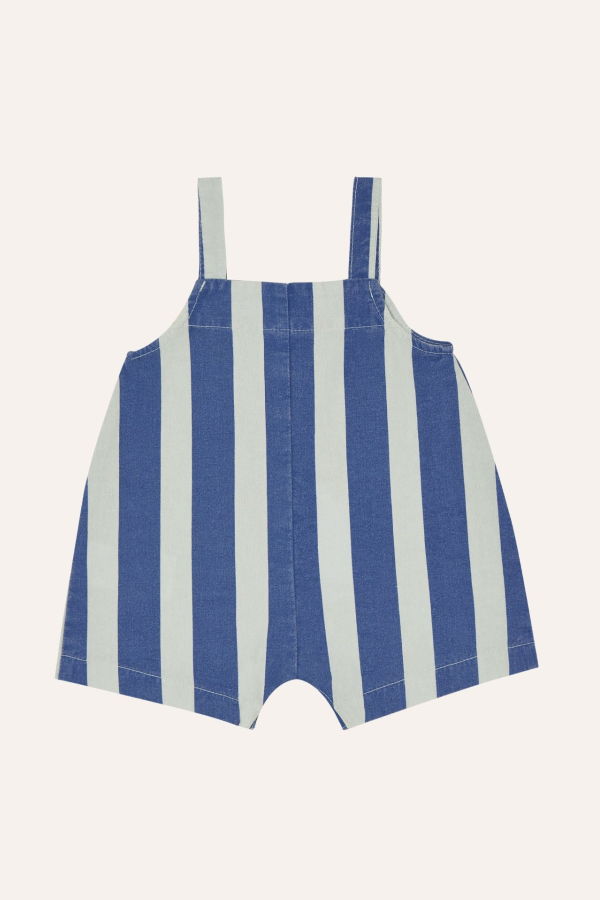 KIDS The Campamento Blue Stripes Washed Baby Playsuit