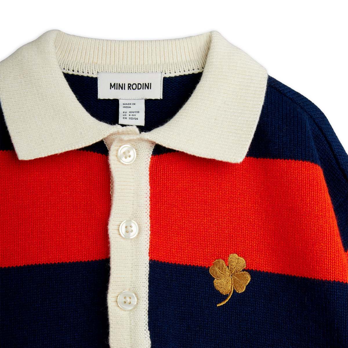 KIDS Mini Rodini Clover Knitted Rugby Dress - Image 3 of 3