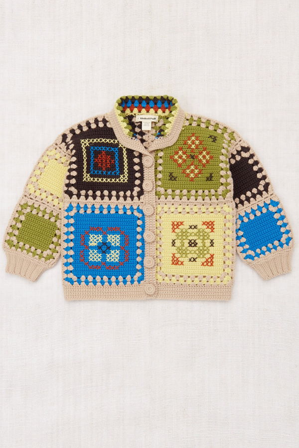 KIDS Misha & Puff Cross Stitch Crochet Cardigan