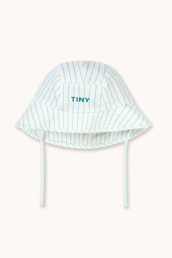 KIDS Tinycottons Cyan Fine Stripes Bucket Hat