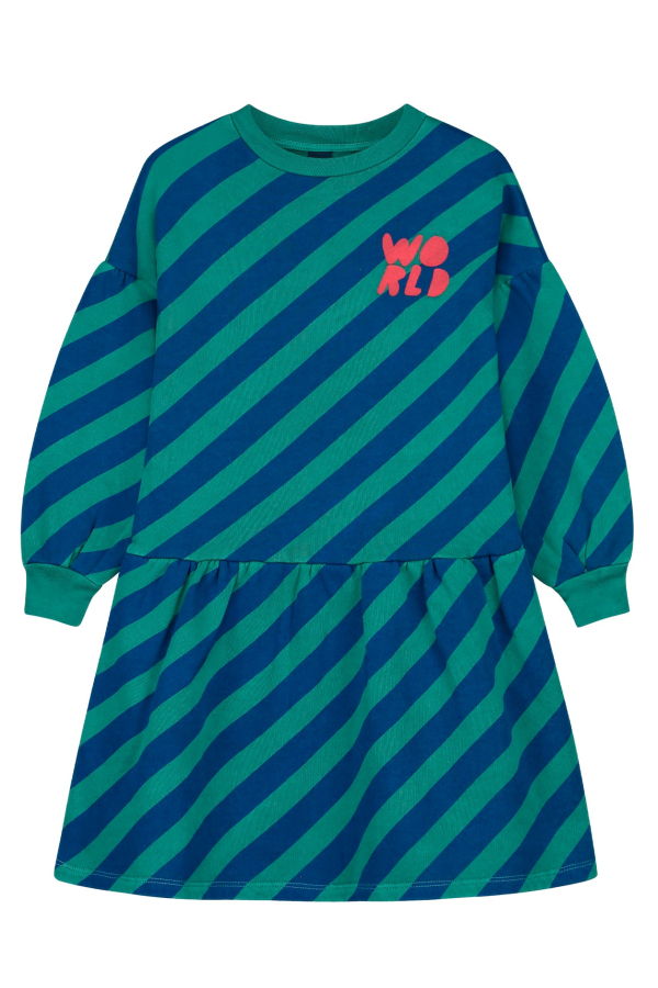 KIDS Bonmot Diagonal Stripes Short Dress