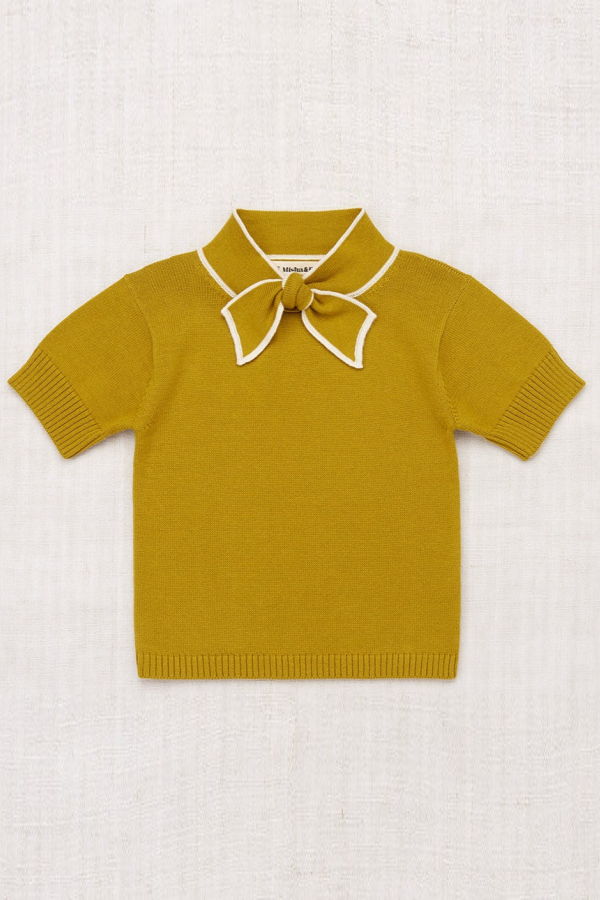 KIDS Misha & Puff Elsa Short Sleeve Sweater - Pistachio