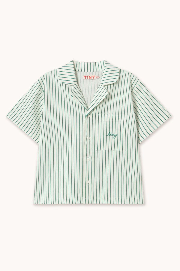 KIDS Tinycottons Stripes Shirt - Dark Emerald