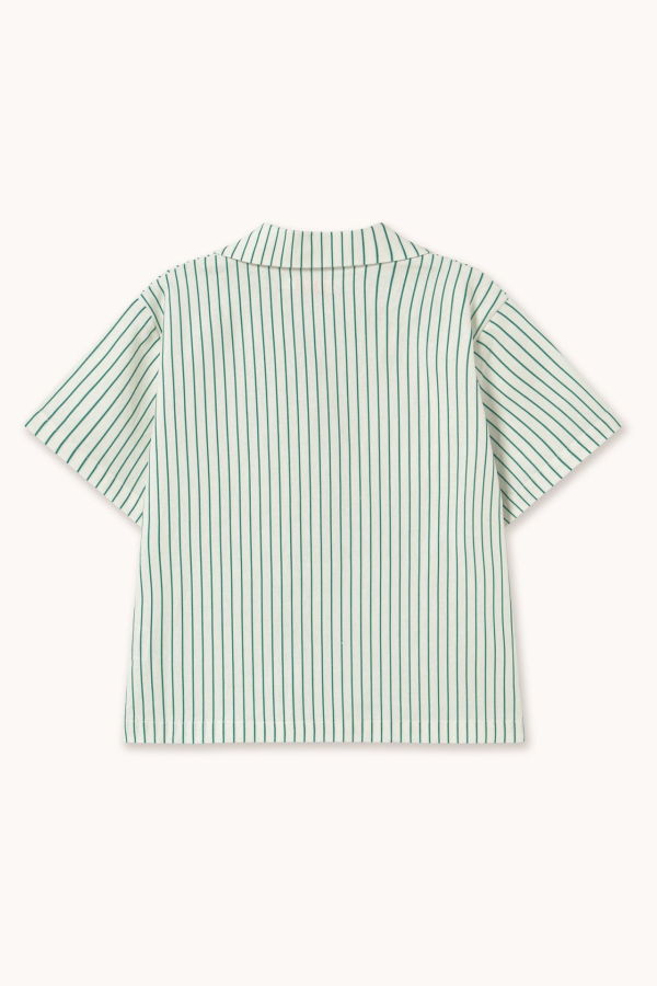KIDS Tinycottons Stripes Shirt - Dark Emerald