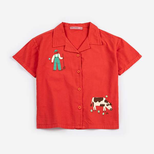 KIDS Bobo Choses Farm Adventure Woven Shirt - Red