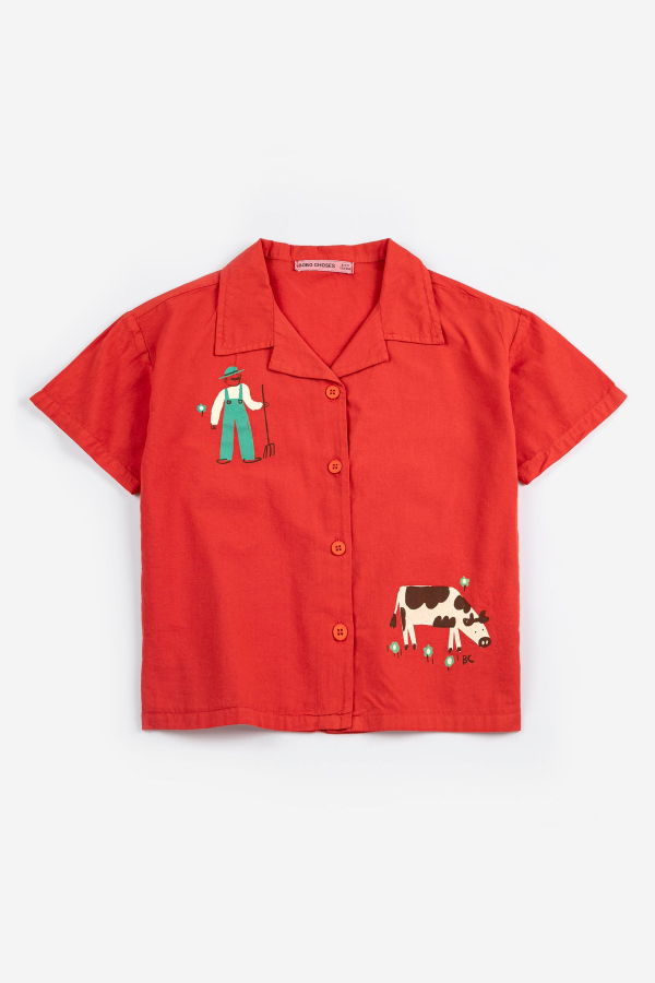 KIDS Bobo Choses Farm Adventure Woven Shirt - Red
