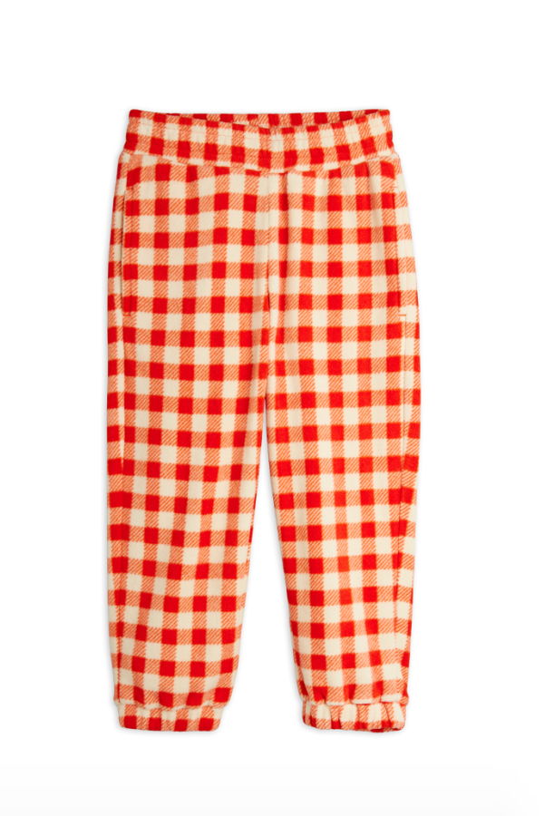 KIDS Mini Rodini Gingham Fleece Trousers