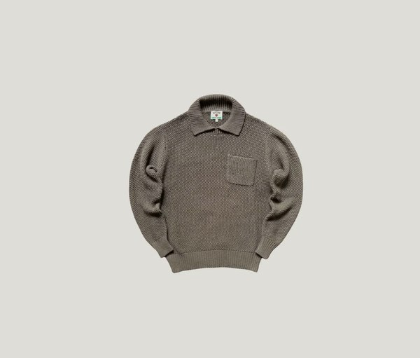 Wythe Moss Stitch Collared Sweater