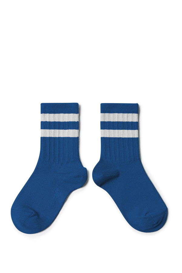 KIDS Collegien Nico Varsity Crew Socks - Blue Saphir