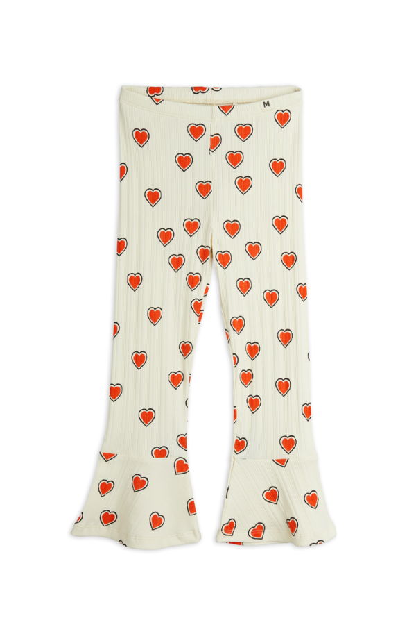 KIDS Mini Rodini Outlined Hearts Flared Trousers