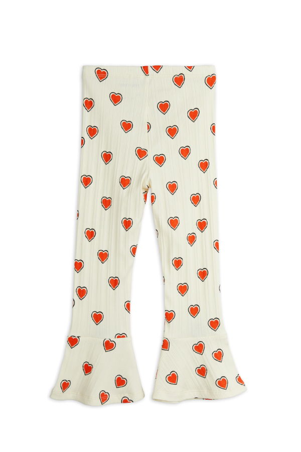 KIDS Mini Rodini Outlined Hearts Flared Trousers