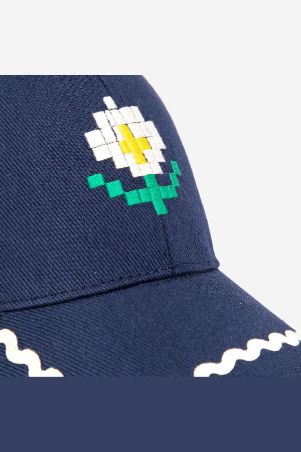 KIDS Bobo Choses Pixel Daisy Twill Cap - Navy Blue