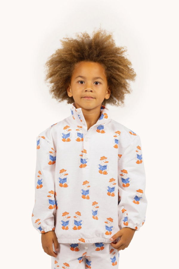 KIDS Tinycottons Readers Mockneck Sweatshirt - Cream Heather