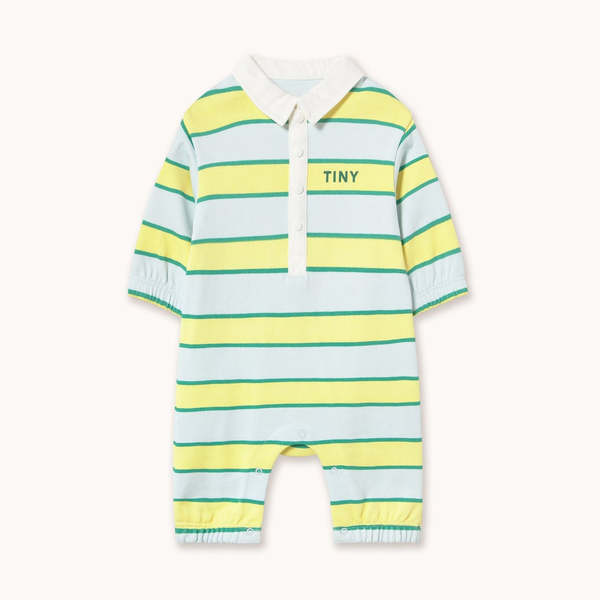 KIDS Tinycottons Retro Stripes Polo Playsuit