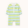 KIDS Tinycottons Retro Stripes Polo Playsuit - Thumbnail 1
