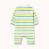 KIDS Tinycottons Retro Stripes Polo Playsuit - Thumbnail 2