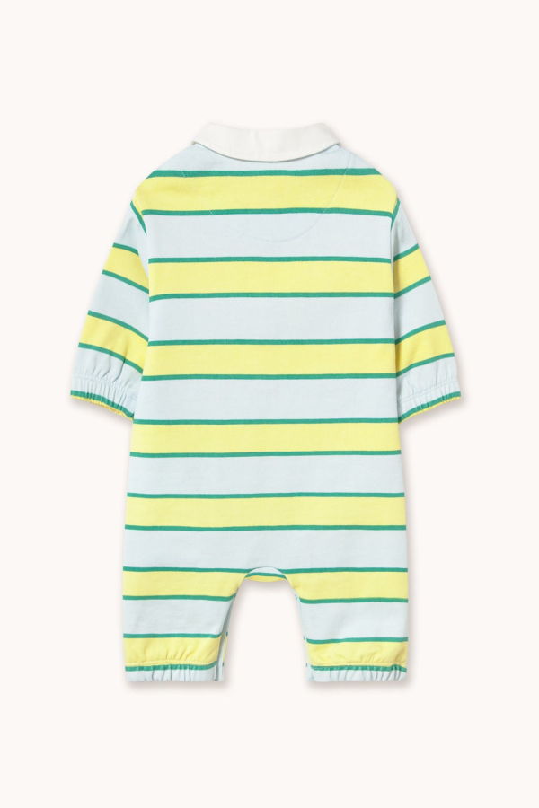 KIDS Tinycottons Retro Stripes Polo Playsuit