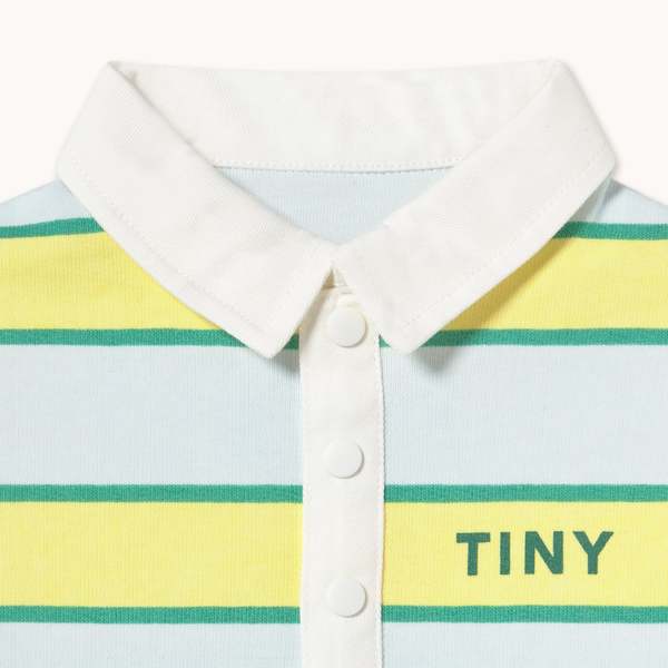KIDS Tinycottons Retro Stripes Polo Playsuit