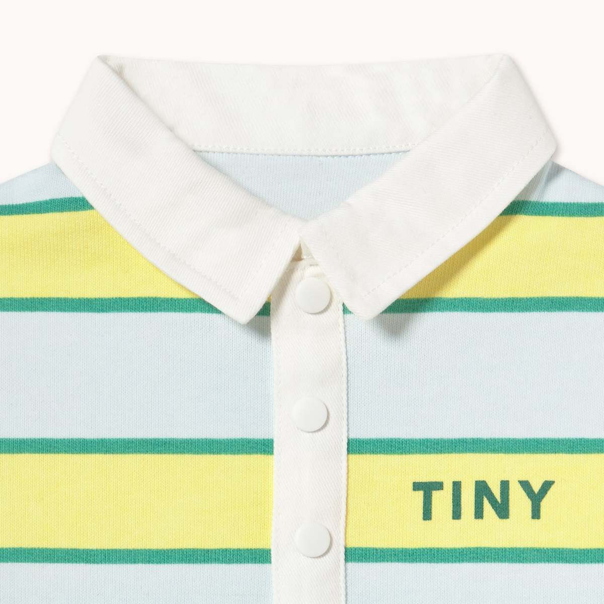 KIDS Tinycottons Retro Stripes Polo Playsuit - Image 3 of 3