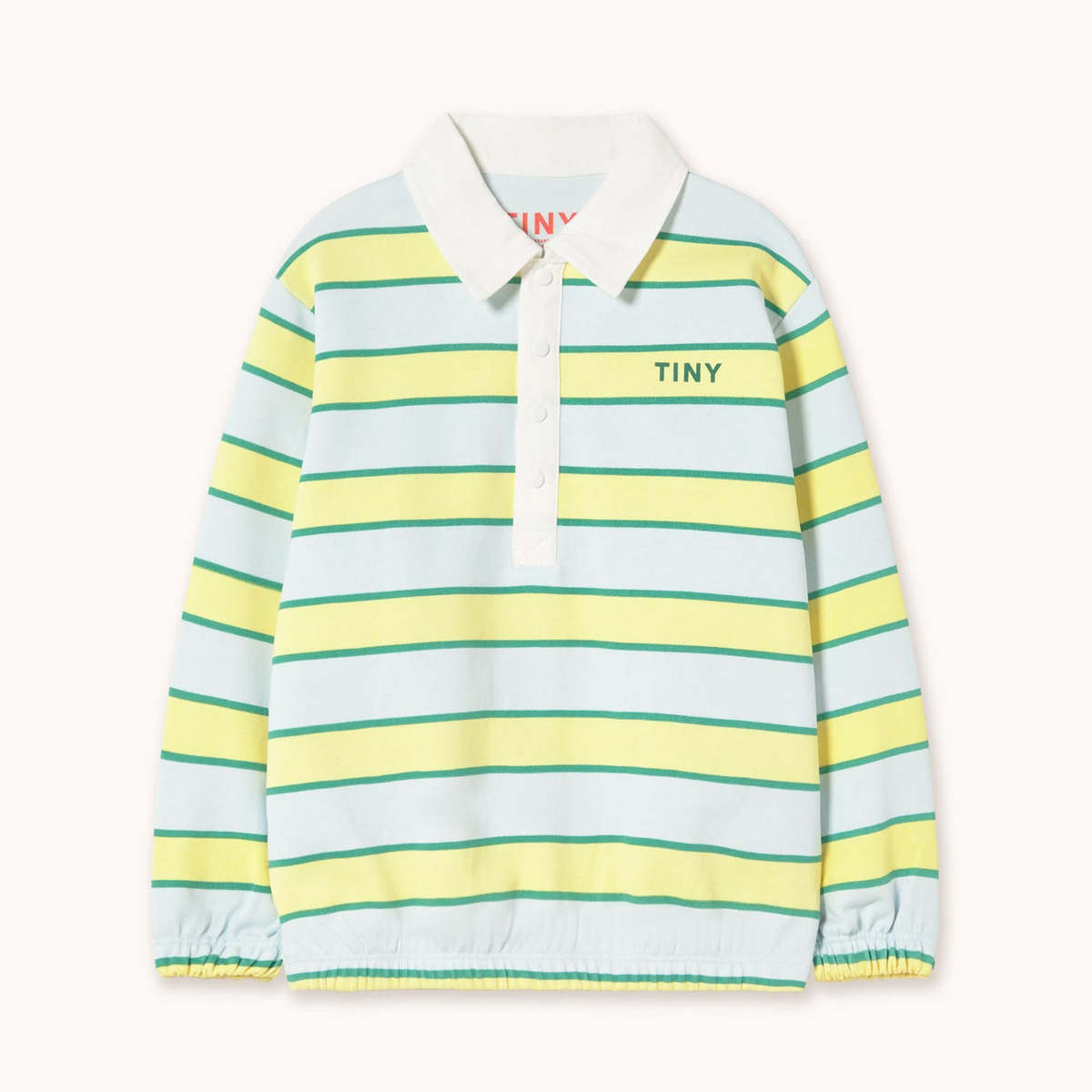 KIDS Tinycottons Retro Stripes Polo Sweatshirt - Image 1 of 2