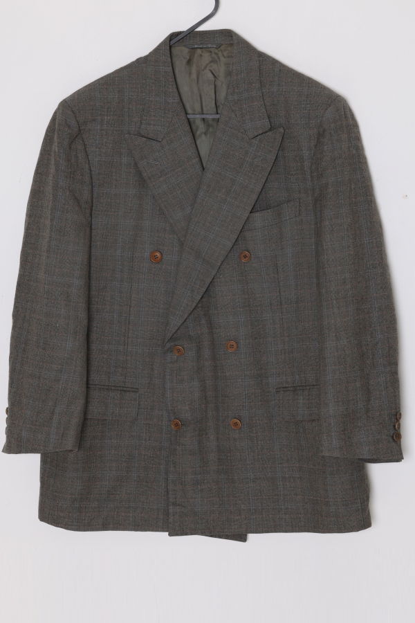 CANALI (Italy) 1985–1995, Double-Breasted Blazer, Super 130’s, Windowpane